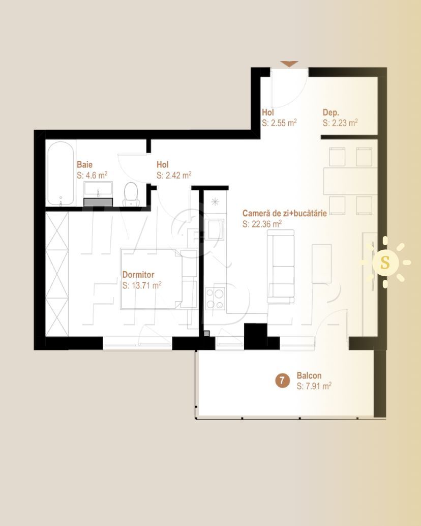 OFERTA - 2 camere, 48 mp utili, zona VIVO, - Poză 2