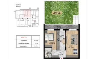 2 Camere | Curte 49 mp | 110,55 mp Total | Pallady | Comision 0% - Schiță 12