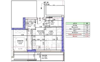 Apartament Studio | 42.52 mp + 11.85 mp Balcon | Sala Polivalentă - Schiță 10