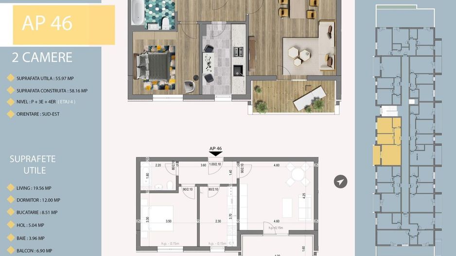 AP. 2CAM DECOMANDAT-BLOC FINALIZAT,MUTARE IMEDIATA / ZONA DE CASE! - Poză 2