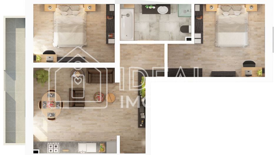 Apartament cu 3 camere și balcon de vânzare ,în zona Doamna Stanca - Poză 10