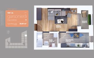 Garsoniera – Titan – Auchan 1 Decembrie 1918, Sector 3 - Schiță 2