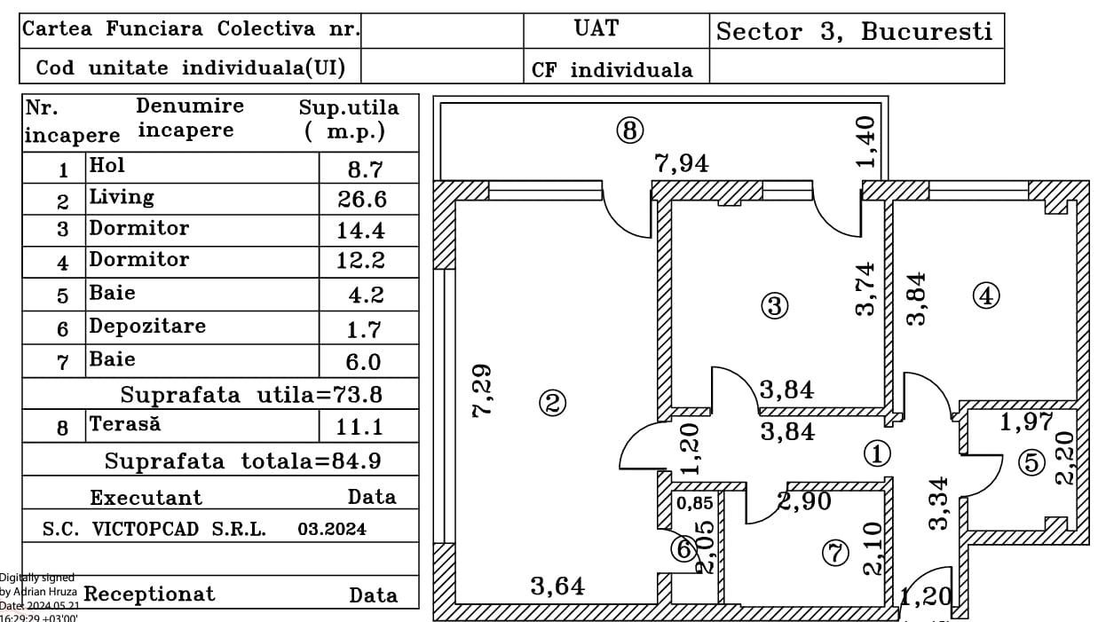 Apart 3 camere 85 mp Titan Grigorescu vizavi noul Lidl Bloc  2023 - Poză 3