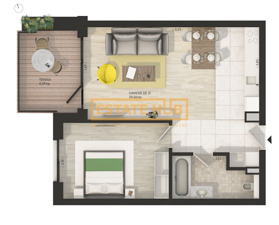 Apartament cu 2 camere și terasă de 8 mp | The Nest - Poză 18