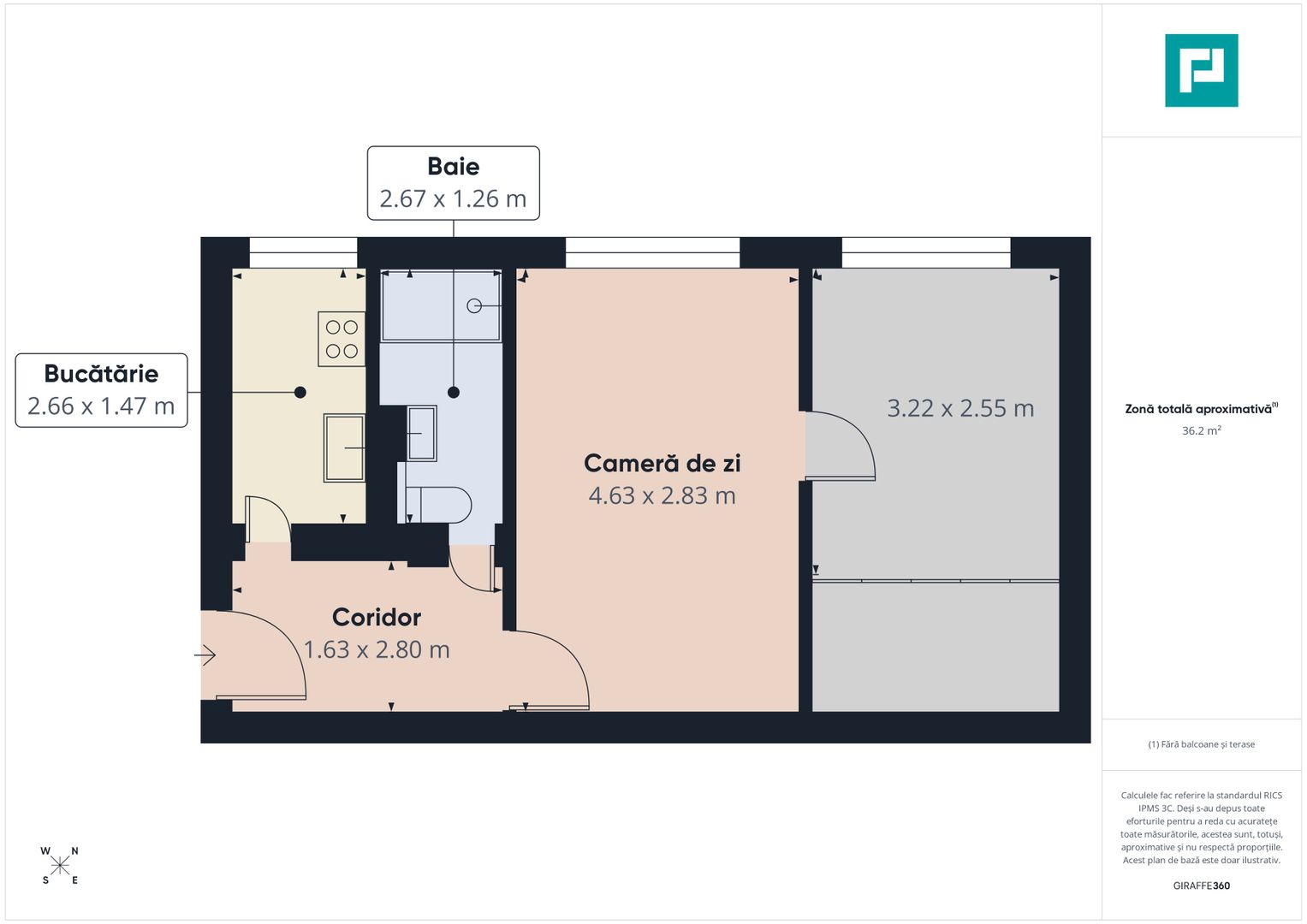 Apartament cu 2 camere la parter în Vlaicu - Poză 13