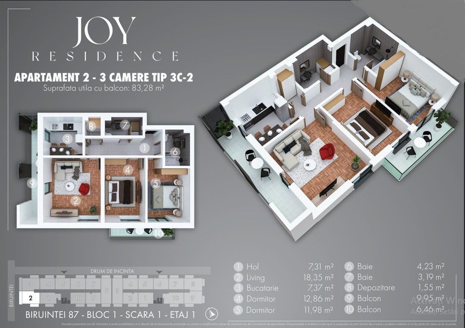 3cam.dec/67mp+2balcoane/16mp/finisaje premium/5min metrou Berceni - Poză 1