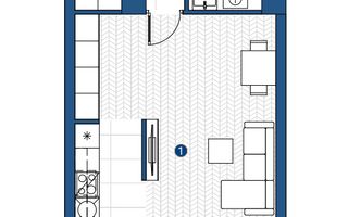Apartament de vanzare cu o cameră in Galata,Iasi ,43,61 mp, bloc nou ! - Schiță 4