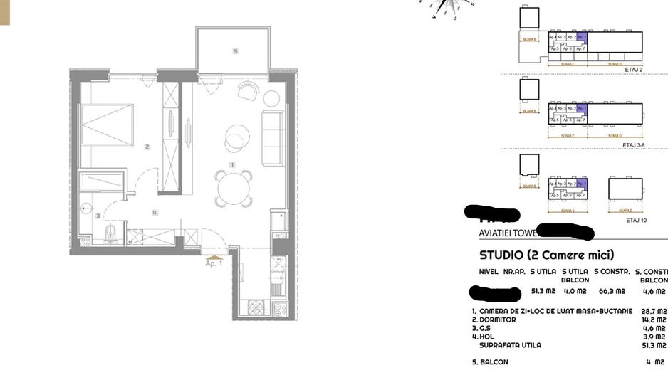 2 CAMERE| AVIATIEI TOWER| - Schiță 23