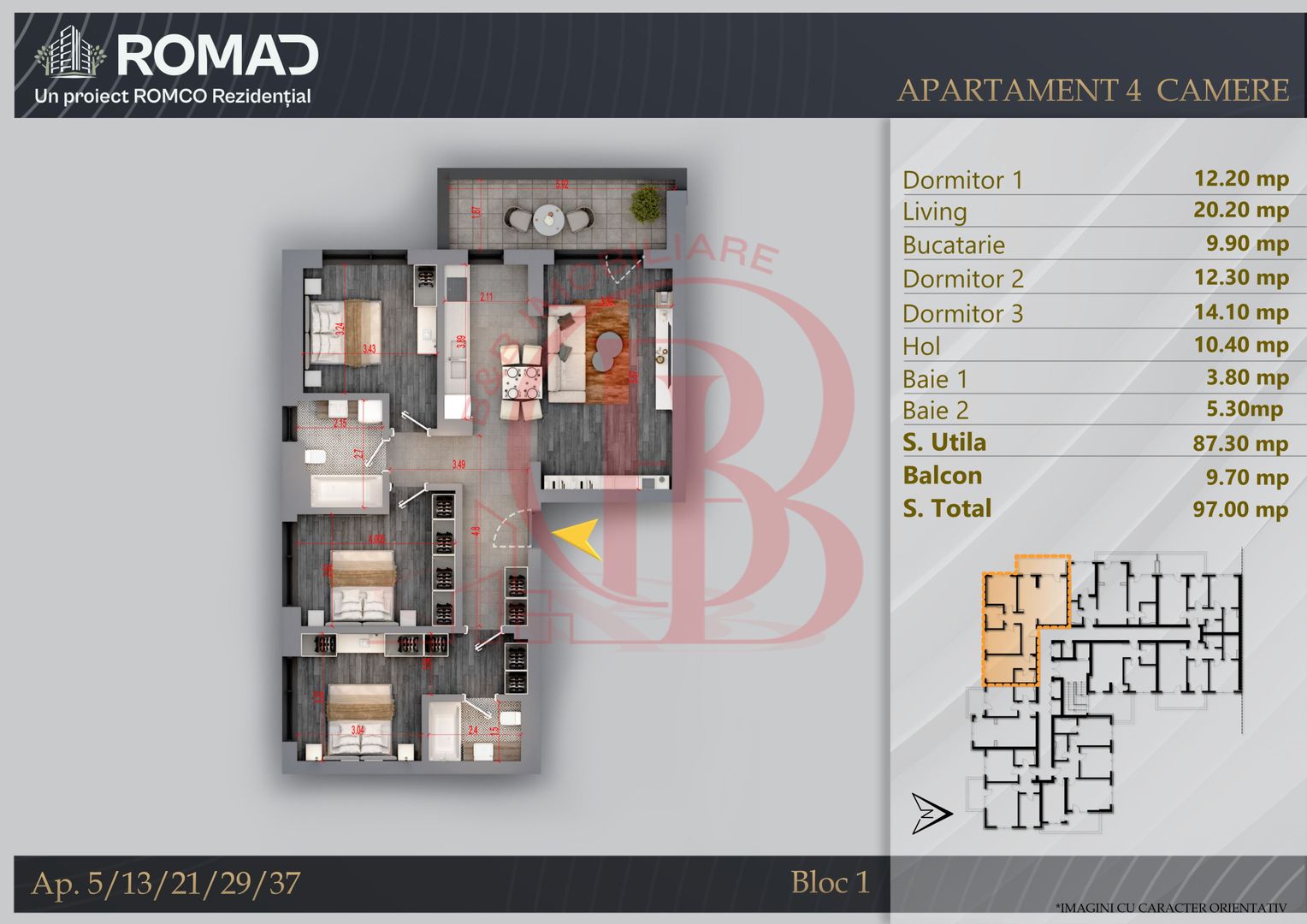 Apartament 4 camere Proiect Premium Independent Energetic - Schiță 11