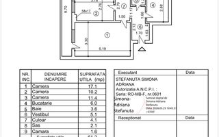❇️  3 Camere DECOMANDAT | Etaj 1 | Reabilitat Termic - VEDERE ÎN SPATE - Schiță 15