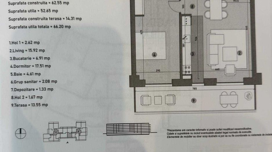 Apartament 2 camere The Level 3 |  Piata presei libere |  Parcare subterana - Poză 7