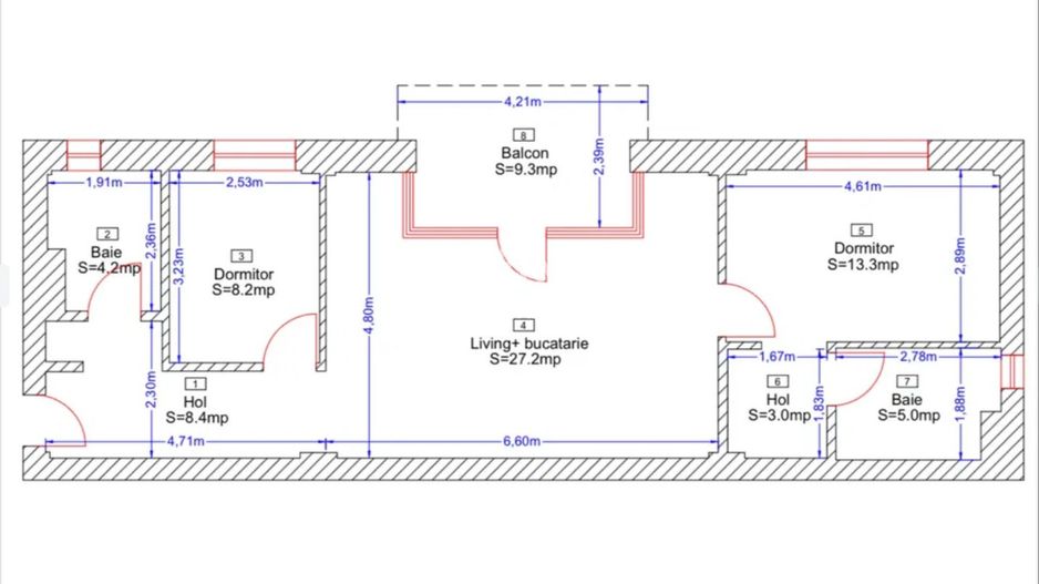 Apartament 3 camere, NOU, la cheie, Borhanci - Schiță 8