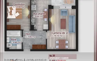 Apartament 2 camere Pallady, balcon generos, comision 0% - Schiță 14