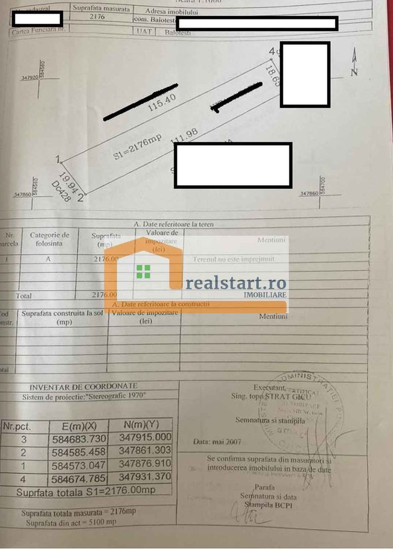 Teren generos, intre case noi, acces la toate utilitatile, inclusiv canalizare, - Poză 3