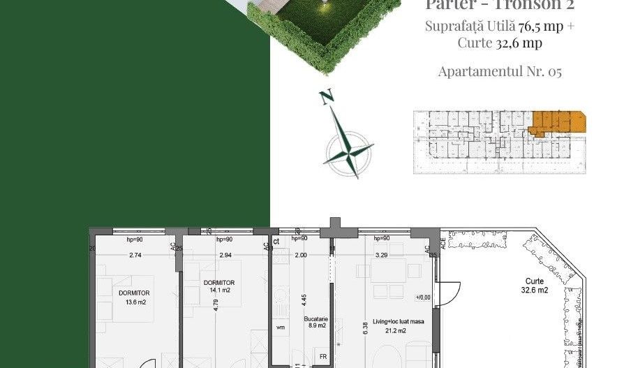 AP. 3CAM. DECOMANDAT + GRADINA IN COMPLEX PREMIUM / COMISION 0%! - Poză 1