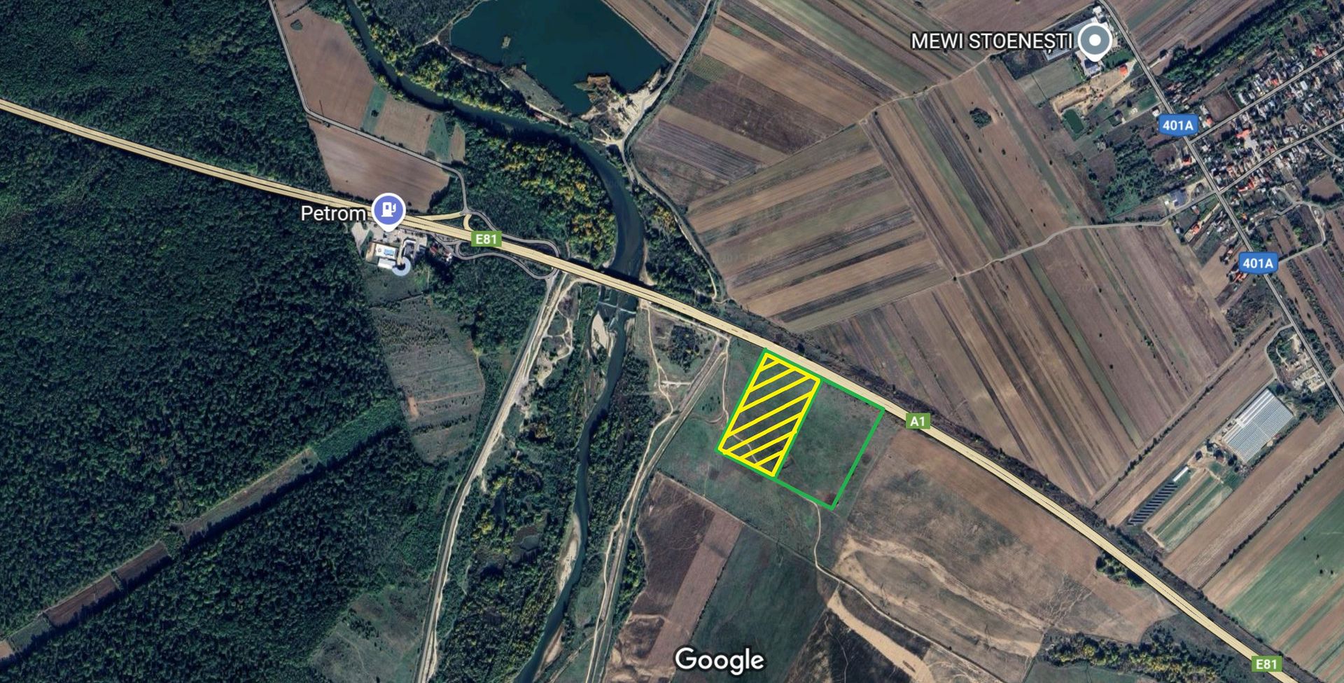 Teren cu deschidere de 97.66ml la Autostrada A1 | 14.103mp - Poză 1