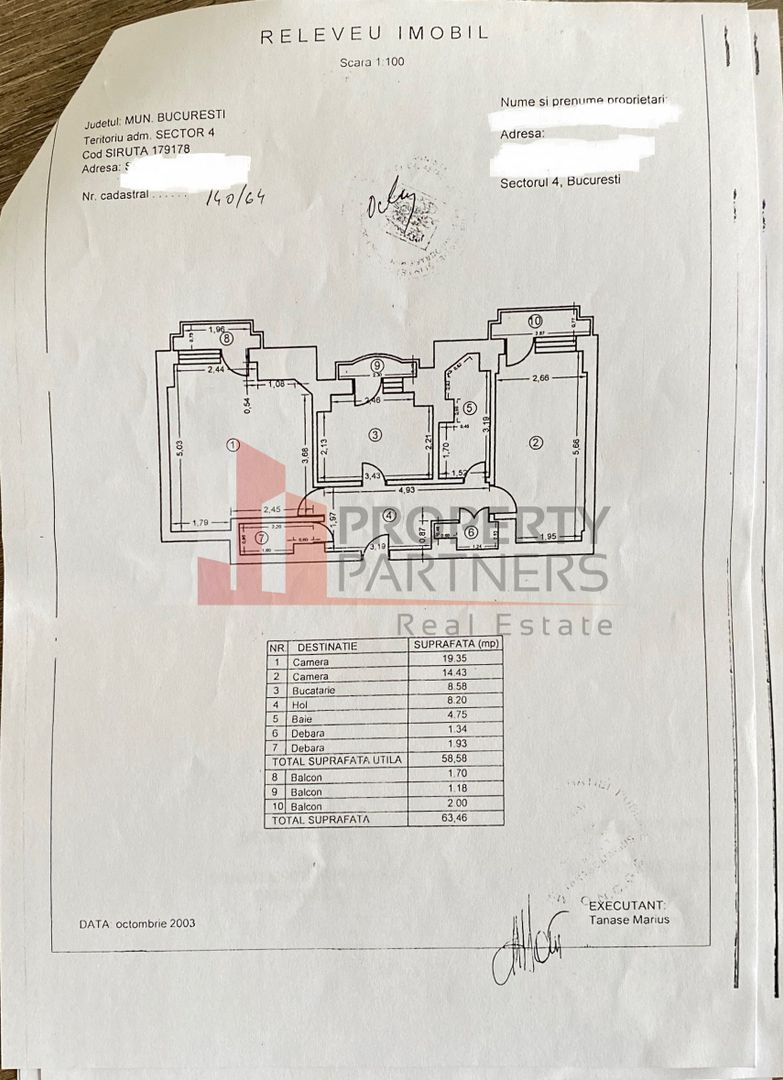 Apartament 2 camere Unirii - Fantani - Schiță 12