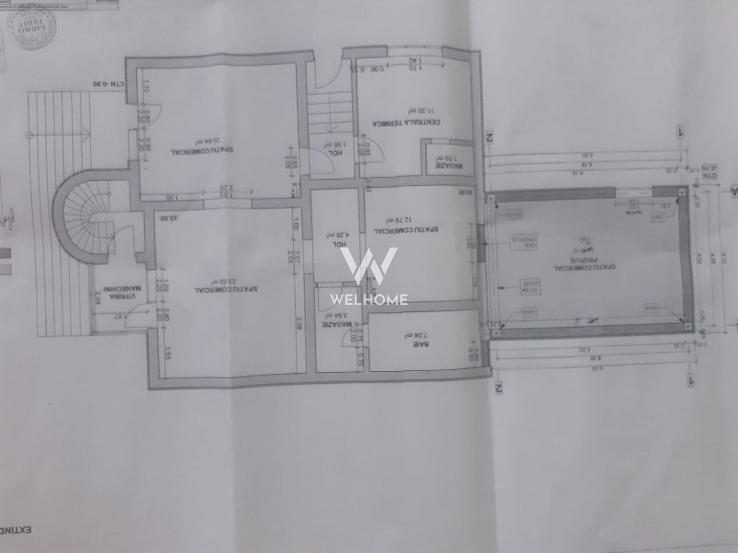 Spatiu comercial/birouri cu vitrina - V. Aaron - Sibiu - Schiță 2