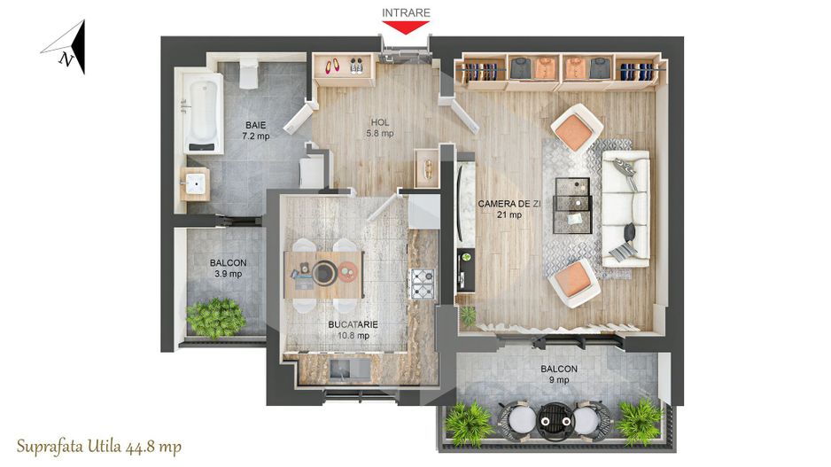 Aleea Streiu | Garsoniera | Hipodrom IV | Terasa | Constructie noua - Poză 12