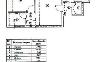 Apartament 2 camere, 55mp, balcon 8mp, etaj 2, in zona Campia Libertatii - Schiță 15