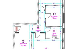 Apartament 2 camere cu bucatarie inchisa- Selimbar zona Lidl. - Schiță 4