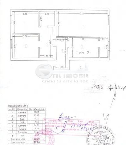 Apartament 3 camere decomandat - 80 mp - Nicolina - 114.000 euro ! - Schiță 13