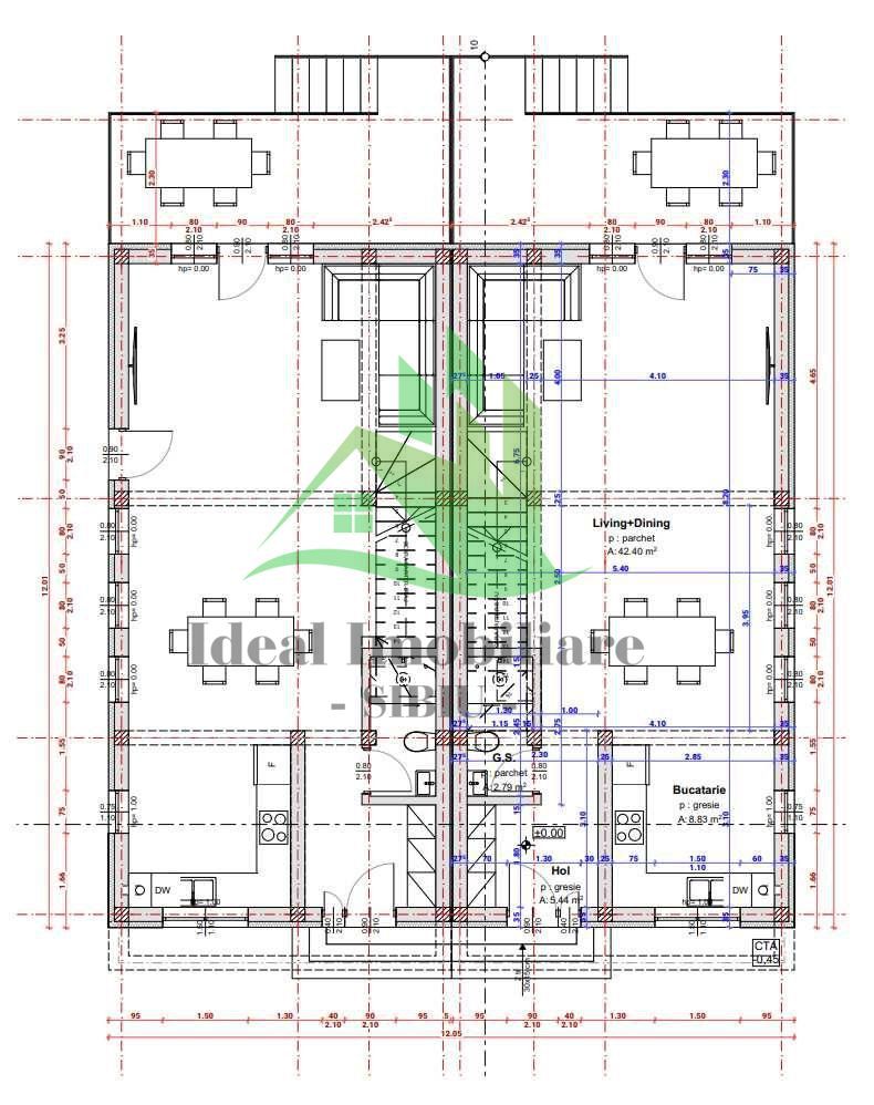Duplex cu 4 camere si 250 mp curte, in Cartierul Arhitectilor - Schiță 8