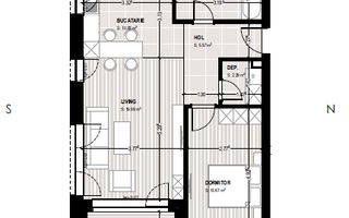Apartament 2 camere cu vedere panoramică spre munte - Kasper Coresi - Poză 13