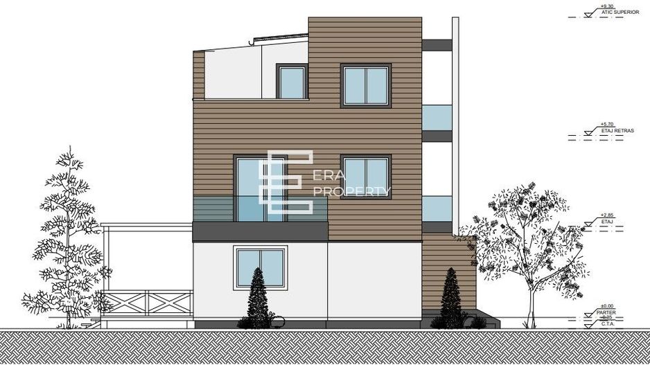 Casă modernă în Sibiu – etaj retras, terase -teren 213 mp - Poză 4