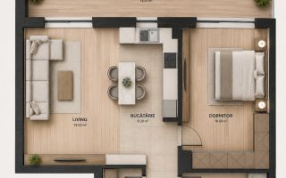Apartament 2 camere  PREMIUM 60 mp/utili, Terasă 14 mp, Coresi–Kasper - Poză 4