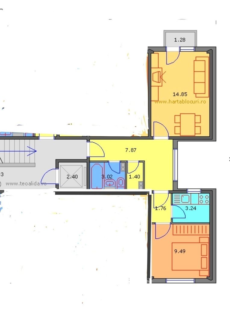 Apartament 2camere.  Bld. Brancoveanu, 3 min de Spitalul de copii Marie Curie - Poză 6