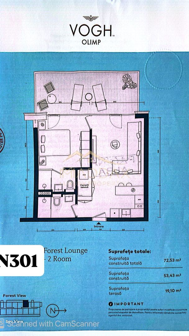 Apartament 2 camere+terasa spatioasa*Vogh Olimp* (la 5 minute de plaja) - Schiță 25