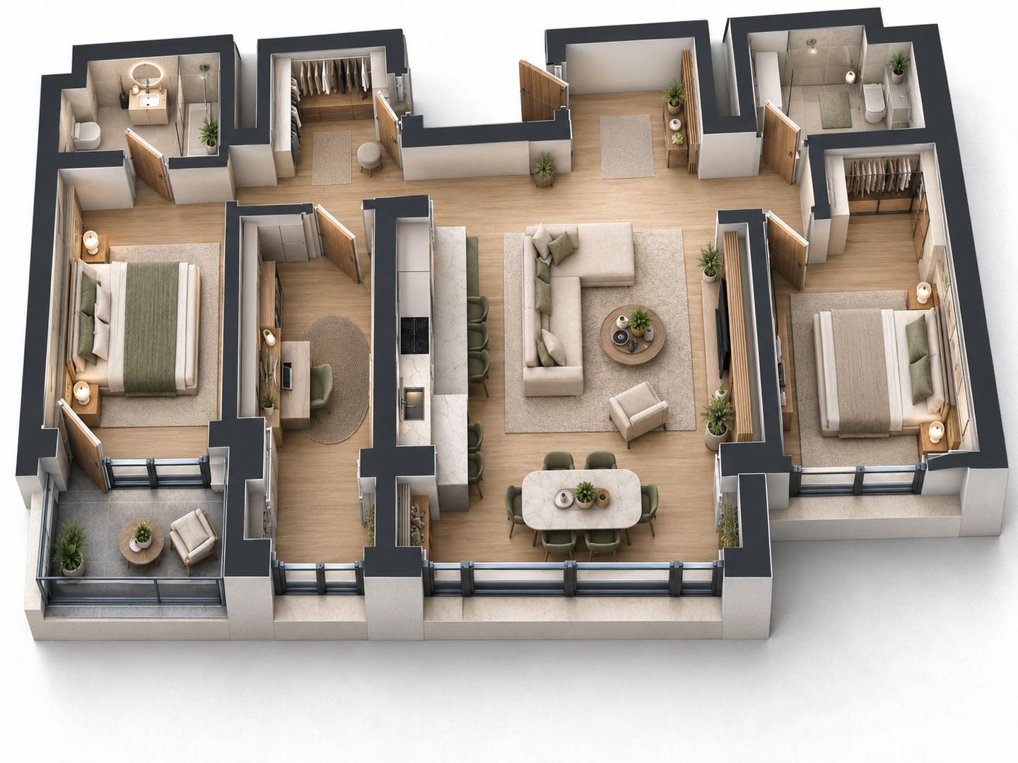 Apartament 4 camere, 112 mp utili, etaj 7 – Ivory Residence Pipera | - Poză 20