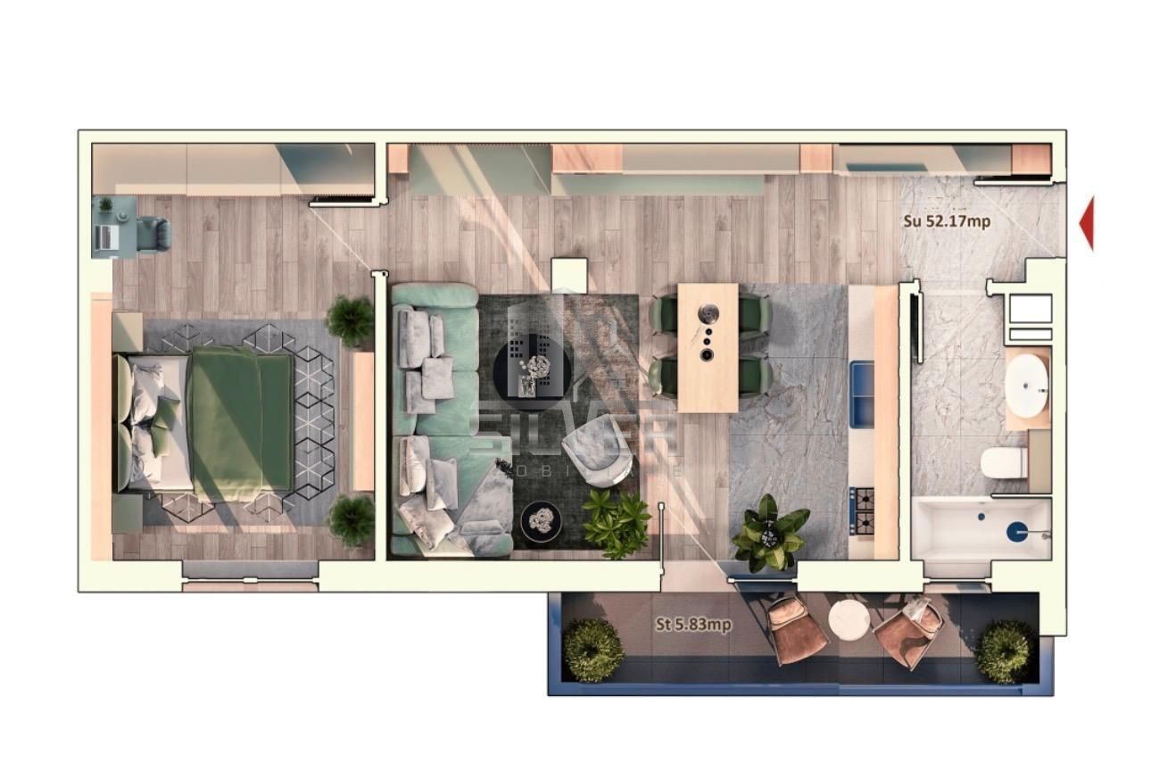 Apartament cu 2 camere/52mp/Imobil Premium/Cartier Marasti. - Poză 2