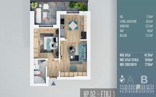 Apartament 2 cam, Investitie, Direct Dez, Comision 0, Titan - Poză 1