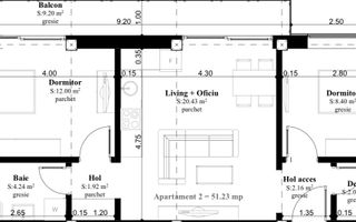 Bloc nou 2025: Apartament 3 camere, Alba Iulia Ampoi 3 - Schiță 20