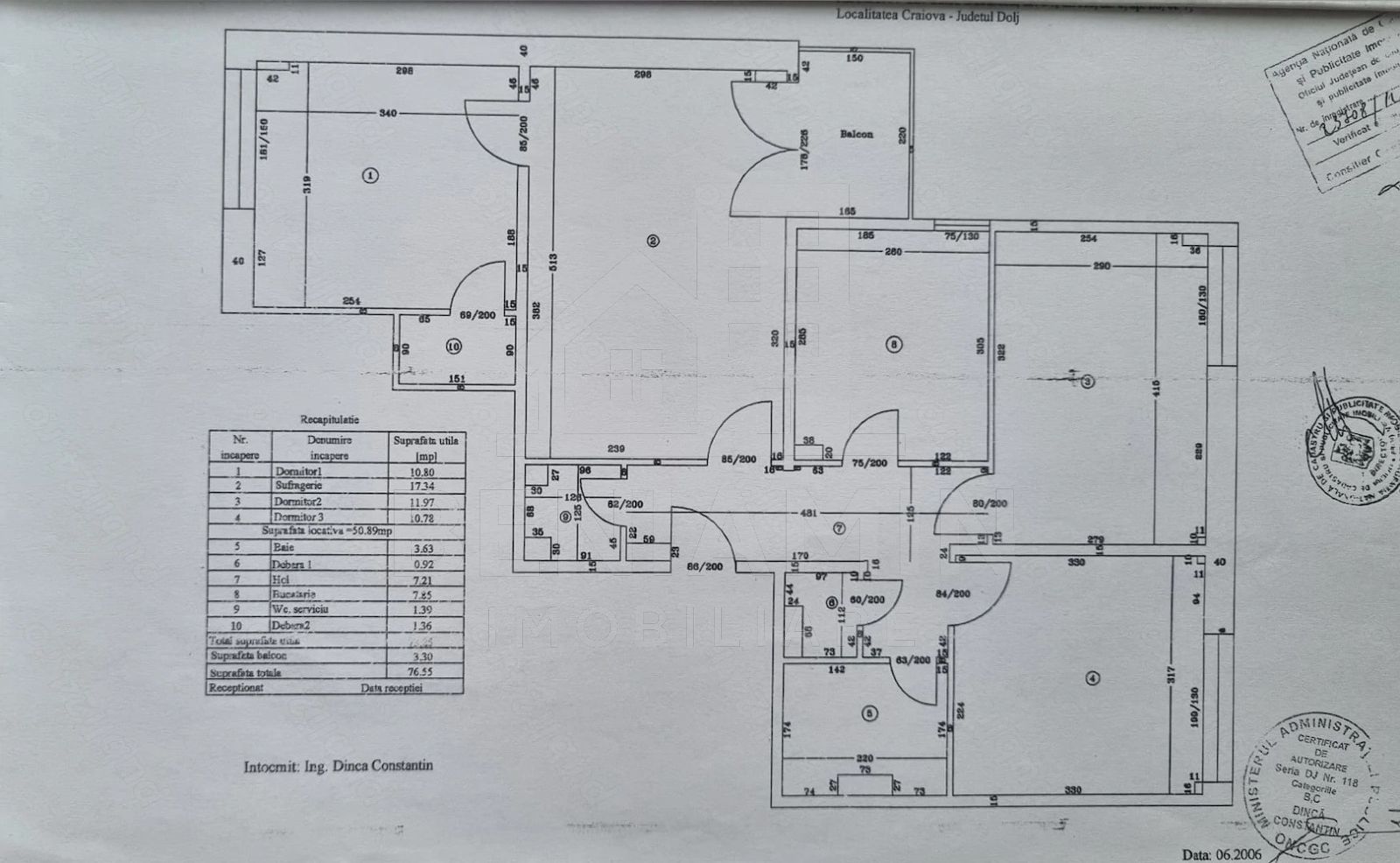 4 Camere-Calea Bucuresti-Rotonda-Spital Neuro-2 Bai-77mp-Liber - Schiță 7