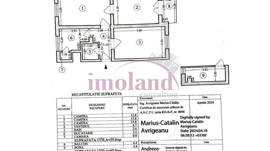 Vanzare - apartament - 3 camere renovate - Floreasca - Compozitori - Schiță 8