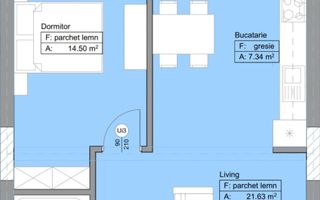 Apartament 2 camere si gradina proprie Selimbar - Schiță 5