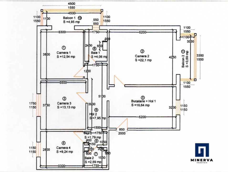 Comision 0! Shopping City Apartament 4 cam, decomandat – 107mp!  - Schiță 38