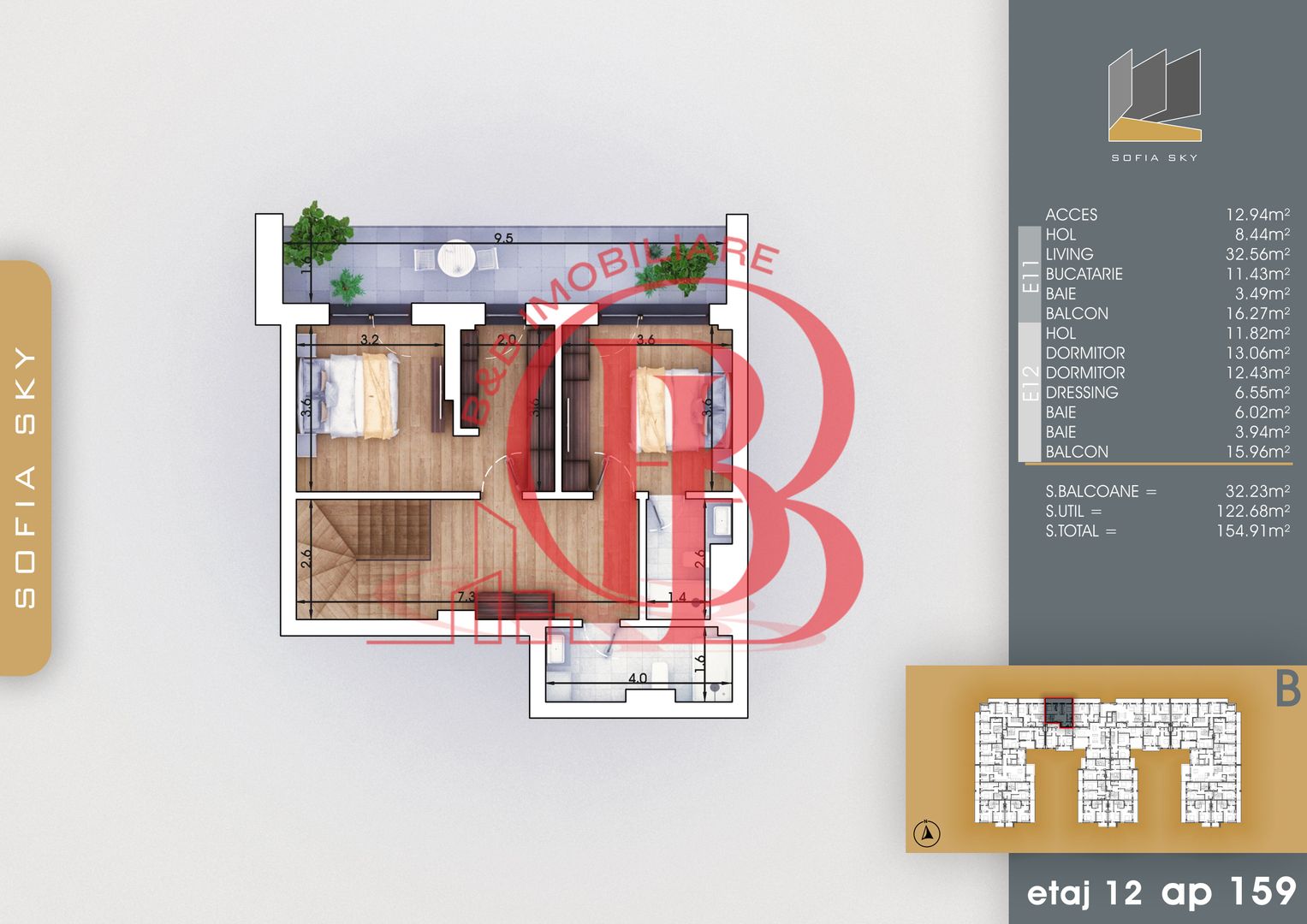 Theodor Pallady Duplex 3 camere la 7min metrou Nicolae Teclu - Schiță 3