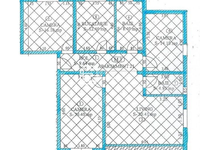 Apartament 4 camere – 116 mp utili | Complet renovat | Kogălniceanu – Piața Cluj - Schiță 22