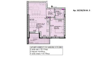 Studio 2 cam spatios 61 mp total, Comision 0% - zona Pallady - Poză 3