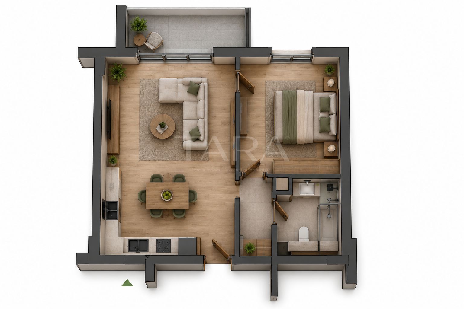 Pret avantajos! Vanzare apartament cu terasă și view spre Cluj, Baciu. - Poză 2