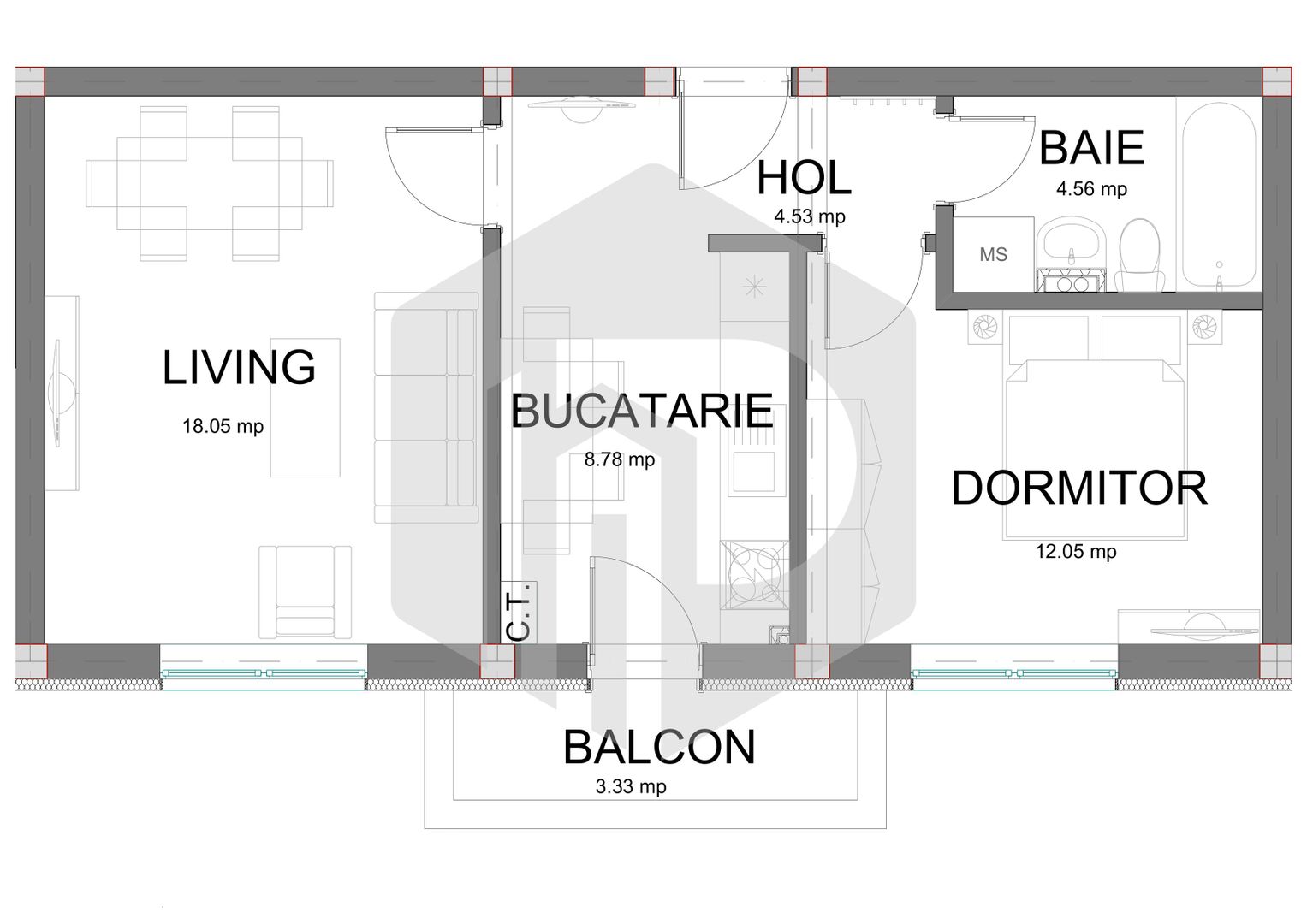 Apartament | 2 Camere | La cheie | Decomandat | Dedeman | 0% Comision - Poză 1