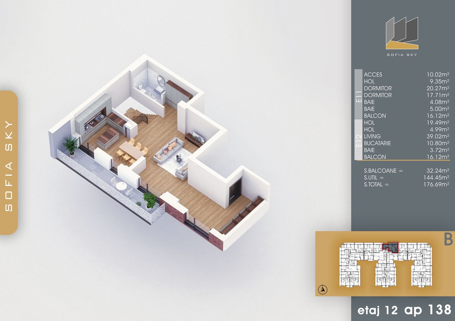 3 camere Duplex vedere panoramica la 700 m de metrou Nicolae Teclu Pallady - Schiță 8