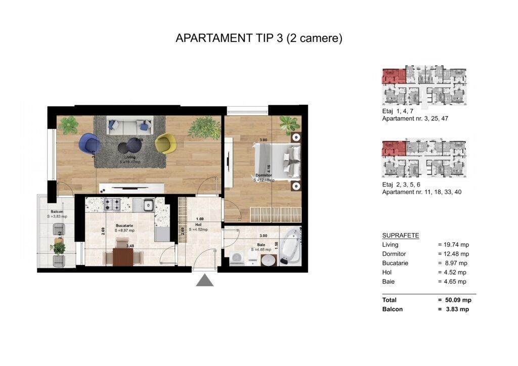 Inchiriere apartament cu 2 camere-Zona Berceni-Centrala proprie - Poză 8