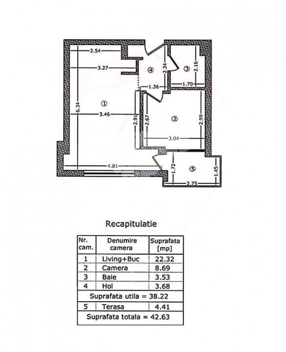 Apartament 2 camere+loc de parcare-Floreasca - Schiță 11