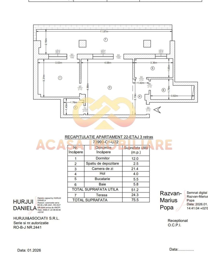 VALEA LUPULUI BLOC NOU APARTAMENT 2 CAMERE CU TERASA - Poză 4