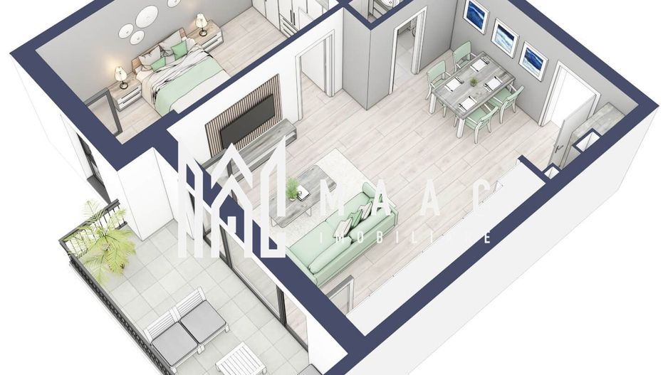 Apartament 2 camere | Etaj 3 | Balcon 10.7 mp | Turnisor - Poză 3